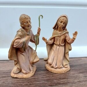 Vintage Fontanini Depose 3.5" Italy Joseph and Mary Nativity Figurines 1983